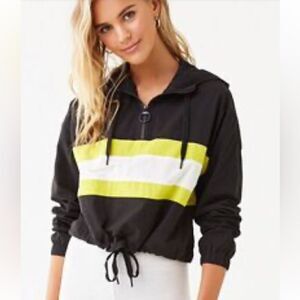 Forever 21 Striped Hooded Anorak, size S